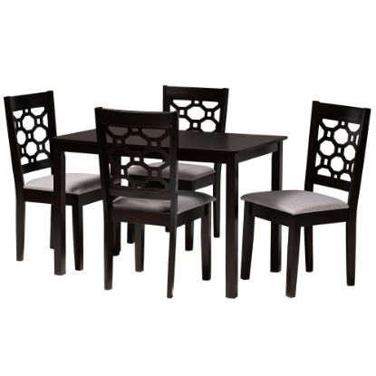 Picture of Baxton Studio Henry 5-Piece Dining Set, 29-1/8inH x 43-5/16inW x 27-9/16inD, Gray/Dark Brown