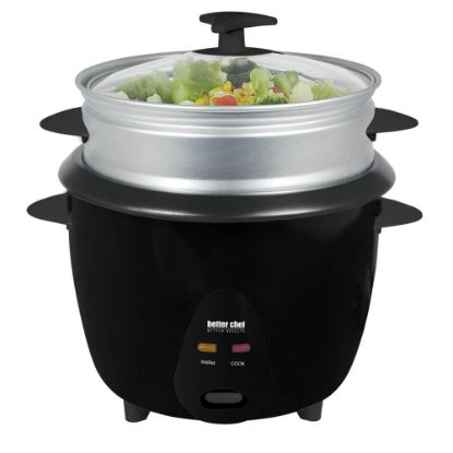 Picture of Better Chef 5-Cup Rice Cooker With Food Steamer Attachment, Black