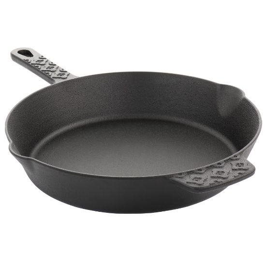 Picture of Spice by Tia Mowry Savory Saffron Cast Iron Skillet With Pouring Spouts, 12in, Black