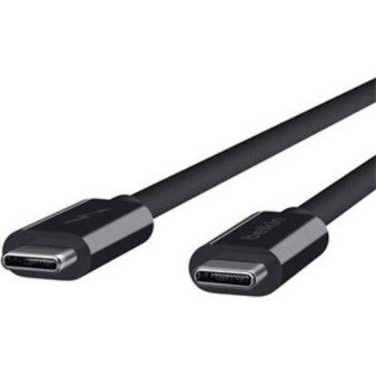 Picture of Belkin USB-C to USB-C Cable - 3.1 USB-C - 20 Gbps Data Transfer - 4k & Ultra HD Display - 1 Meter / 3.3ft - Black - 3.28 ft USB Data Transfer Cable for Hard Drive, Notebook - First End: 1 x USB Type C - Male - Second End: 1 x USB Type C - Male