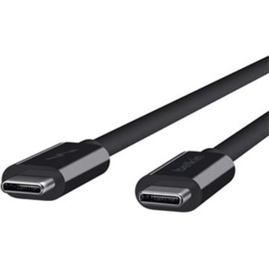 Picture of Belkin USB-C to USB-C Cable - 3.1 USB-C - 20 Gbps Data Transfer - 4k & Ultra HD Display - 1 Meter / 3.3ft - Black - 3.28 ft USB Data Transfer Cable for Hard Drive, Notebook - First End: 1 x USB Type C - Male - Second End: 1 x USB Type C - Male