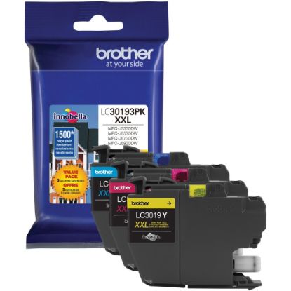 Picture of Brother LC30193PK Original Ink Cartridge - Cyan, Magenta, Yellow - Inkjet - Super High Yield - 1500 Pages Cyan, 1500 Pages Magenta, 1500 Pages Yellow - 3 / Pack