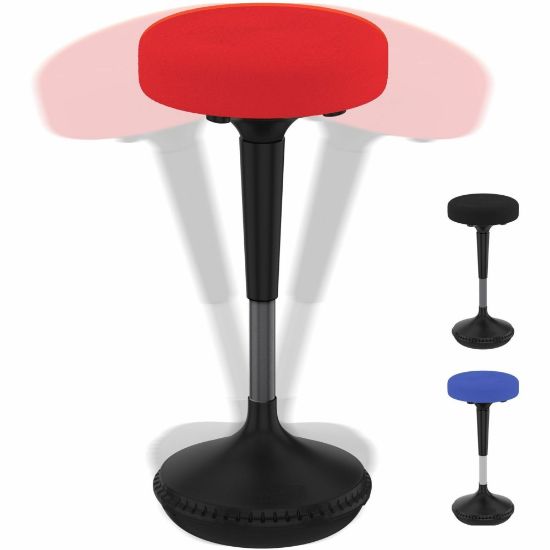 Picture of Wobble Stool Standing Desk & Balance Office Stool for Active Sitting Red Adjustable Height 23-33in Sit Stand Up Perching Chair Uncaged Ergonomics