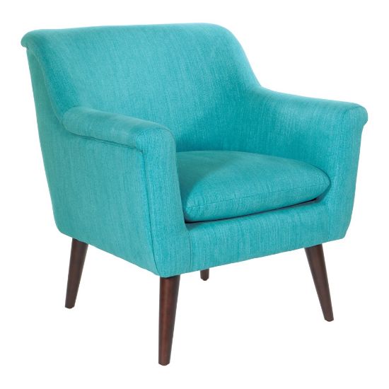 Picture of Office Star Dane Accent Chair, Turquoise/Dark Coffee