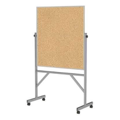 Picture of Ghent Reversible Cork Bulletin Board, 78 1/4in x 41 1/4in, Aluminum Frame With Silver Finish