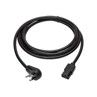 Picture of Eaton Tripp Lite Series Computer Power Cord, Right-Angle NEMA 5-15P to C13 - Heavy-Duty, 15A, 125V, 14 AWG, 10 ft. (3.05 m), Black - Power cable - NEMA 5-15P right-angled to power IEC 60320 C13 - 125 V - 15 A - 10 ft - black - North America