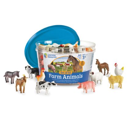 Picture of Learning Resources Farm Animal Counters, 2in x 2in, Assorted Colors, Grade 4 - 7, Set Of 60 Counters