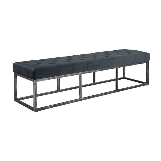 Picture of Serta Danes Tufted Bench, Cobalt Blue/Iron