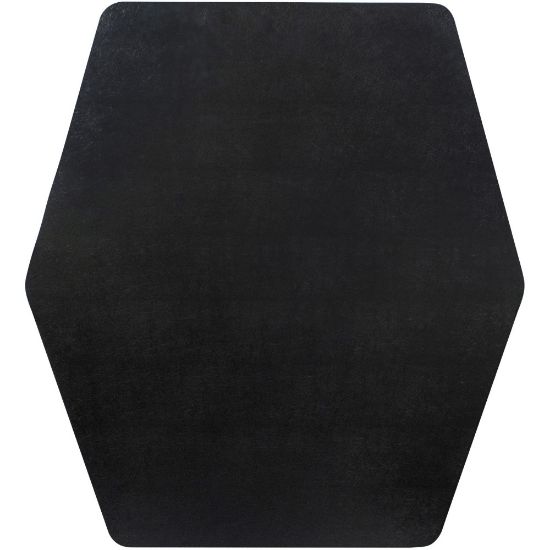 Picture of ES ROBBINS Game Zone Chair Mat - Medium Pile Carpet, Hard Floor - 46in Length x 42in Width - Hexagon - Vinyl - Black - 1Each