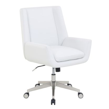 Picture of Serta SitTrue Montair Faux Leather Mid-Back Manager Chair, White