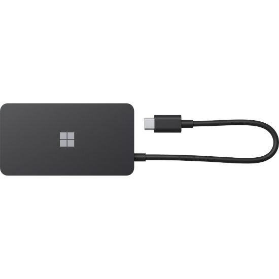 Picture of Microsoft USB-C Travel Hub - for Notebook - USB Type C - 4K - 3840 x 2160 - 1 x USB Type-A Ports - USB Type-A - 1 x USB Type-C Ports - USB Type-C - 1 x RJ-45 Ports - Network (RJ-45) - 1 x HDMI Ports - HDMI - VGA - Black