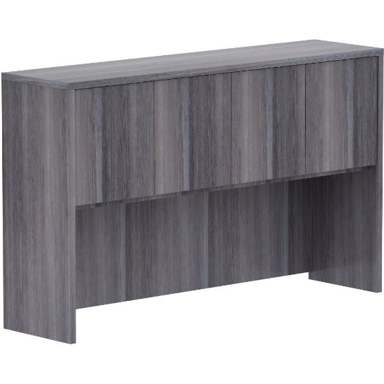 Picture of Lorell Laminate Desk Hutch, 36inH x 60inW x 15inD, Weathered Charcoal