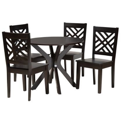 Picture of Baxton Studio Ela 5-Piece Dining Set, Dark Brown