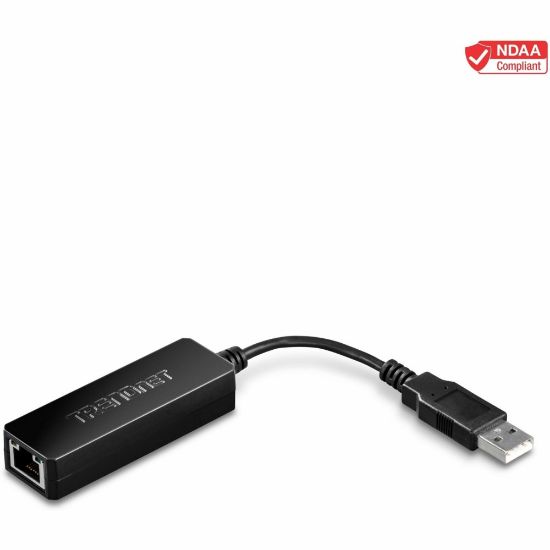 Picture of TRENDnet USB 2.0 to Fast Ethernet Adapter, Supports Windows And Mac OS, ASIX AX88772A Chipset, Backwards Compatible With USB 1.0 And 1.0, Full Duplex 200 Mbps Ethernet Speeds, Black, TU2-ET100 - USB 2.0 to 10/100 Mbps Ethernet Adapter