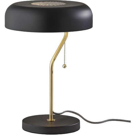 Picture of Adesso Timothy Table Lamp, 17inH, Black Shade/Black & Antique Brass Base