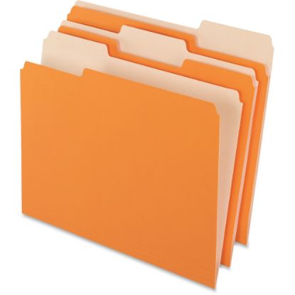 Picture of Pendaflex 2-Tone Color Folders, 1/3 Cut, Letter Size, Orange, Pack Of 100