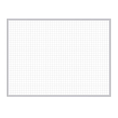 Picture of Ghent 1in x 1in Grid Magnetic Dry-Erase Whiteboard, 48in x 72in, Aluminum Frame With Satin Silver Finish