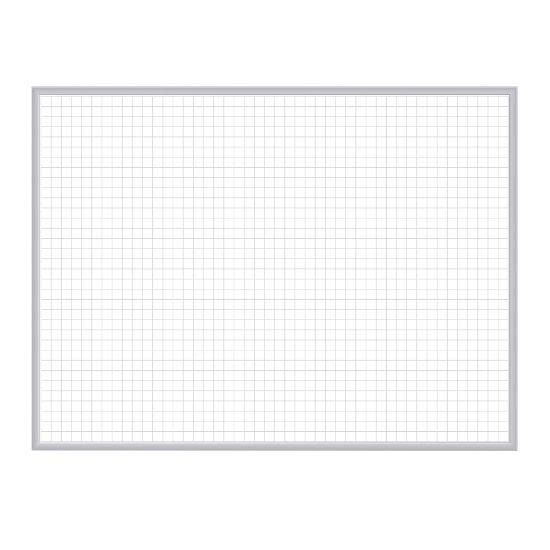 Picture of Ghent 1in x 1in Grid Magnetic Dry-Erase Whiteboard, 48in x 72in, Aluminum Frame With Satin Silver Finish