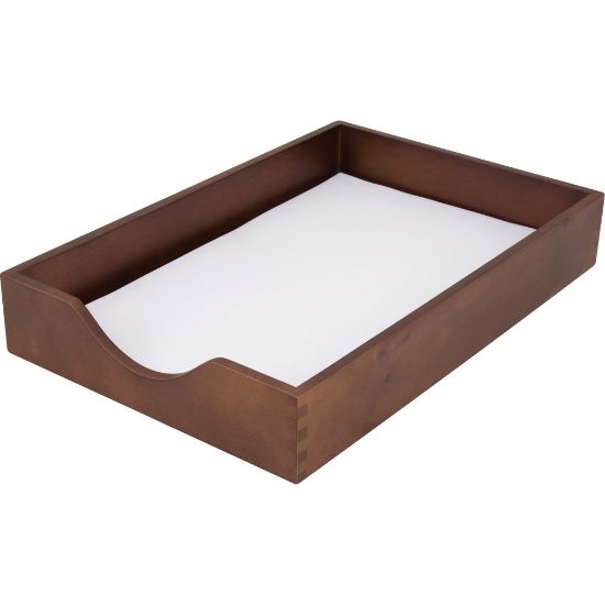 Picture of Carver Walnut Finish Solid Wood Desk Trays, 11inH x 3 1/2inW x 16inD, Walnut/Oak