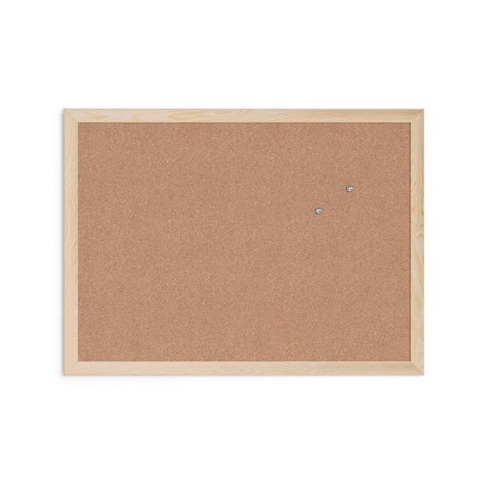 Picture of U Brands Cork Bulletin Board, 24in X 18in, Birch Wood Frame, Actual Size 23in X 17in (265U00-01)