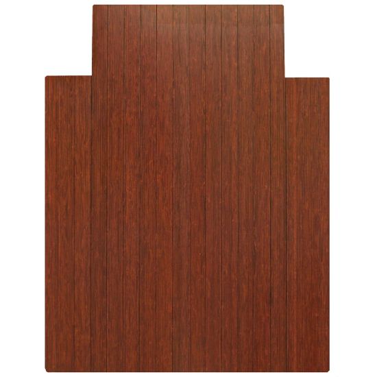 Picture of Anji Mountain Bamboo Roll-Up Chair Mat, 36in x 48in, 1/4in-Thick, 9 1/4in Tongue, Dark Cherry