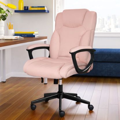 Picture of Serta Style Hannah II High-Back Office Chair, Microfiber, Harvard Pink/Black