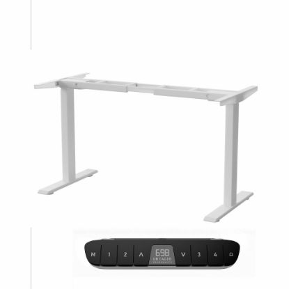 Picture of Rise Up Dual Motor Electric Standing Desk Frame with Memory Adjustable Height 26-51.6in White