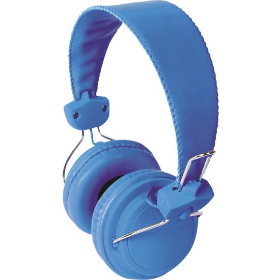 Picture of HamiltonBuhl Headset with In Line Microphone Blue - Stereo - Mini-phone - Wired - 32 - 20 Hz - 20 kHz - Over-the-head - Binaural - Circumaural - 5 ft Cable - Blue