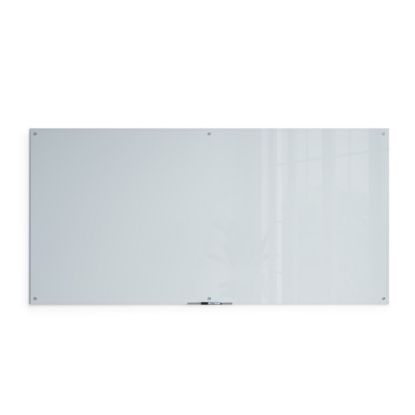 Picture of U Brands Non-Magnetic Glass Dry-Erase Board, 96in X 48in, White Frosted Surface, Frameless, Actual Size 95in X 47in (2797U00-01)