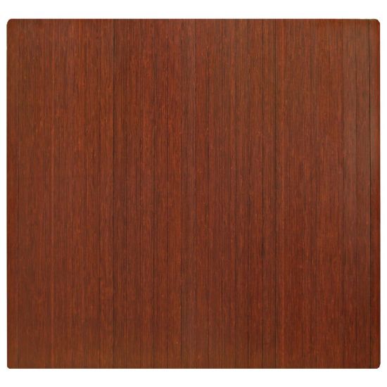 Picture of Anji Mountain Bamboo Roll-Up Chair Mat, 48in x 52in, 1/4in-Thick, Dark Cherry