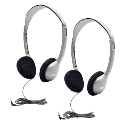 Picture of HamiltonBuhl Personal On-Ear Stereo Headphones, Black/Gray, Pack Of 2 Headphones, HECHA2-2