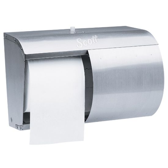 Picture of Scott Pro 09606 Double Roll Coreless Toilet Paper Dispenser, Stainless Steel