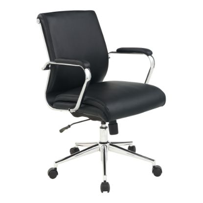 Picture of Office Star Dillon Ergonomic Fabric Mid-Back Manager's Chair, Black/Chrome