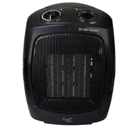 Picture of Vie Air 1500-Watt Portable Ceramic Office Heater, 6inH x 7-1/4inW x 9-1/4inD, Black