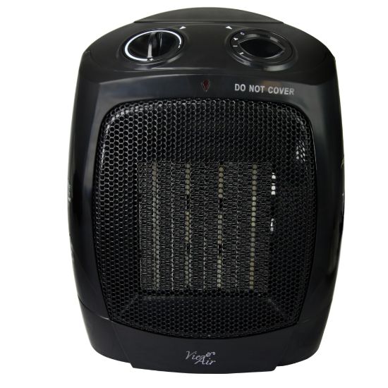 Picture of Vie Air 1500-Watt Portable Ceramic Office Heater, 6inH x 7-1/4inW x 9-1/4inD, Black