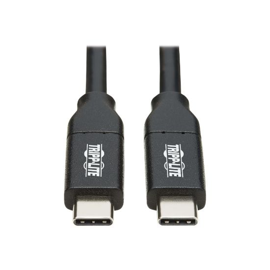 Picture of Tripp Lite USB Type C to USB C Cable USB 2.0 5A Rating USB-IF Cert M/M 3M - First End: 1 x Type C Male USB - Second End: 1 x Type C Male USB - 60 MB/s - Nickel Plated Connector - Gold Plated Contact - Black