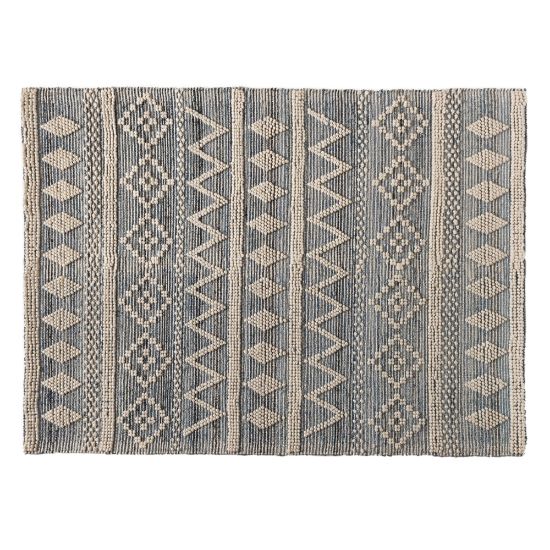 Picture of Baxton Studio Callum Handwoven Wool Blend Area Rug, 5-1/4ft x 7-1/2ft, Ivory/Blue