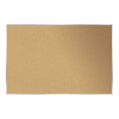 Picture of Ghent Cork Bulletin Board, 48 1/2in x 144 1/2in, Aluminum Frame With Silver Finish