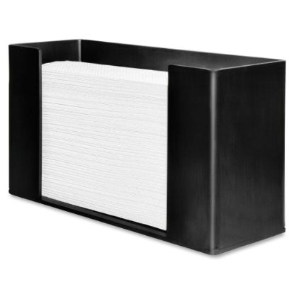 Picture of Genuine Joe Folded Paper Towel Dispenser - C Fold, Multifold Dispenser - 6.8in Height x 11.5in Width x 4.1in Depth - Acrylic - Black - Wall Mountable - 9 / Carton