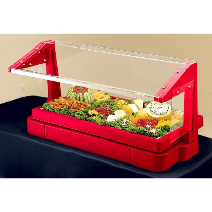 Picture of Cambro Buffet Bar With Sneeze Guard, 24-1/2inH x 24-1/8inW x 48inD, Red