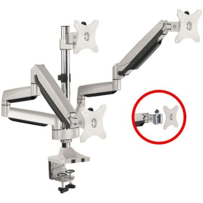 Picture of SIIG Triple Monitor Aluminum Gas Spring Desk Mount - Full Motion Articulating Mount - Fits 13in to 32in - VESA Compatible