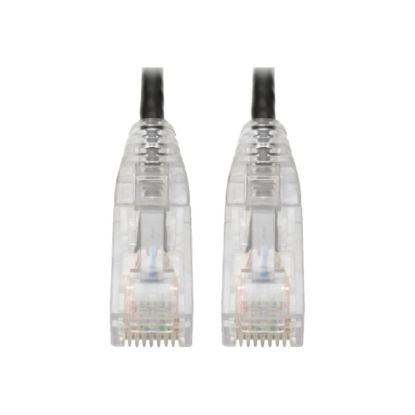 Picture of Tripp Lite Cat6 UTP Patch Cable (RJ45) - M/M, Gigabit, Snagless, Molded, Slim, Black, 5 ft. -First End: 1 x RJ-45 Male Network - Second End: 1 x RJ-45 Male Network - 1 Gbit/s - Patch Cable - Gold Plated Connector - 28 AWG - Black