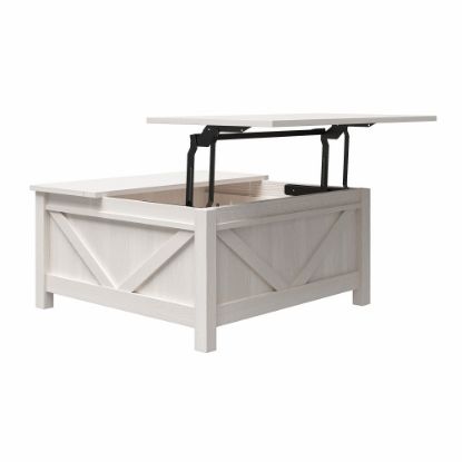 Picture of Ameriwood Home Farmington Lift-Top Coffee Table, 17-1/16inH x 35-15/16inW x 35-15/16inD, Ivory