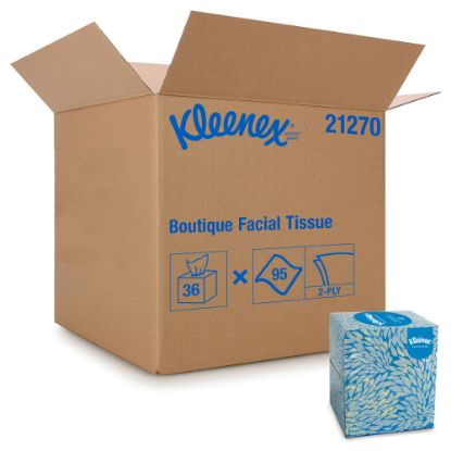 Picture of Kleenex Professional Facial Tissue Cube, FSC Certified, White, 95 Tissues Per Box, Case Of 36 Boxes