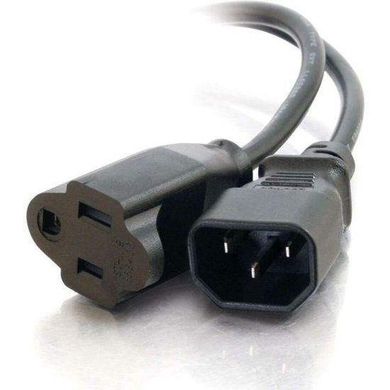 Picture of C2G 1ft Monitor Power Cord - 18 AWG - IEC320C14 to NEMA 5-15R - 1ft