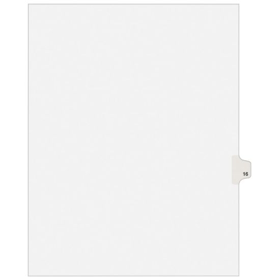 Picture of Avery Individual Legal Dividers Avery Style, Letter Size, Side Tab #16, White Dividers/White Tabs