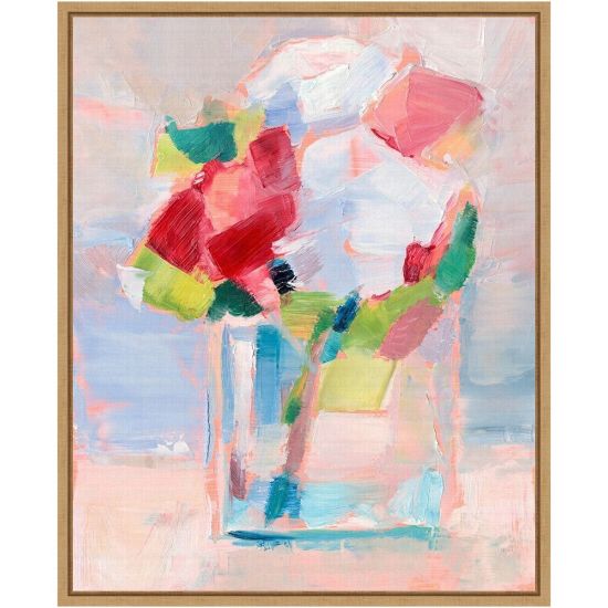 Picture of Amanti Art Abstract Flowers in Vase II by Ethan Harper Framed Canvas Wall Art Print, 20inH x 16inW, Maple