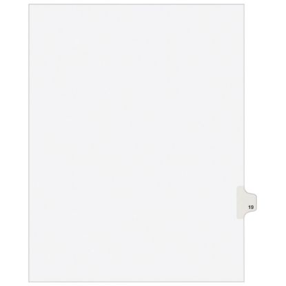 Picture of Avery Individual Legal Dividers Avery Style, Letter Size, Side Tab #19, White Dividers/White Tabs