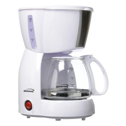 Picture of Brentwood 4-Cup Coffee Maker, 11in x 6in, White