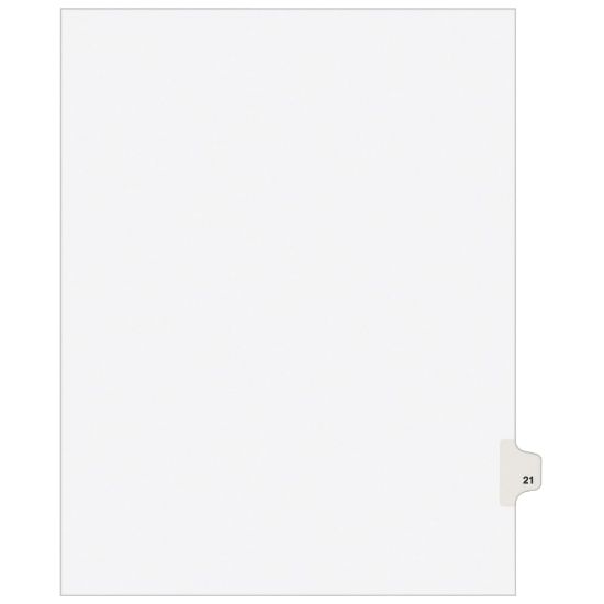 Picture of Avery Individual Legal Dividers Avery Style, Letter Size, Side Tab #21, White Dividers/White Tabs